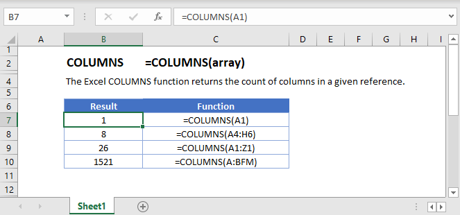 COLUMNS Main Function