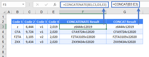 Concatinate EX two