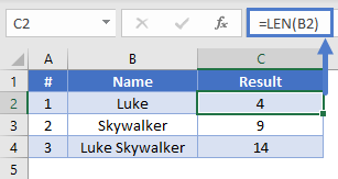 How to Use the LEN Function