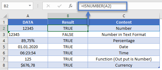 IsNumber Formula Percentage