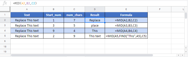 MID G Sheet