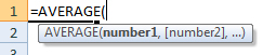 average formula syntax