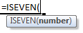 iseven formula syntax