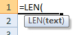 len formula syntax