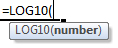 log10 formula syntax