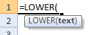 lower formula syntax