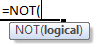not formula syntax