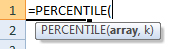 percentile formula syntax