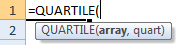 quartile formula syntax