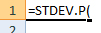 stdev formula syntax