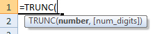 trunc formula syntax