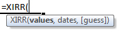 xirr formula syntax