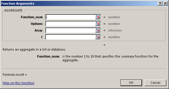 how to use the aggregate function in excel