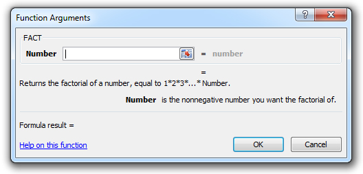 how to use the fact function in excel