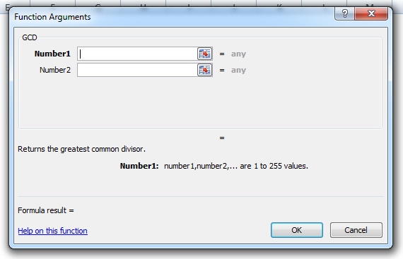 how to use the gcd function in excel