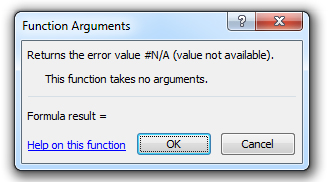 how to use the na function in excel