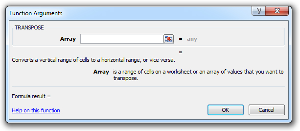 how to use the transpose function in excel