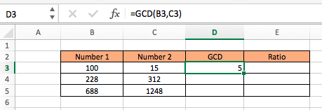 GCD compute ratio between two numbers