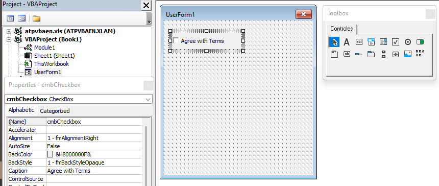 Vba Checkbox in Userform Properties