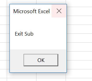 vba exit sub