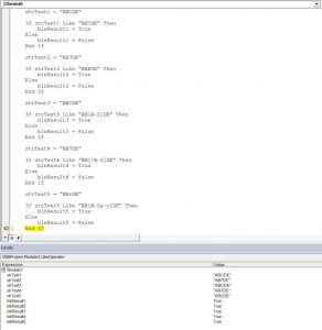 vba like operator different matching patterns