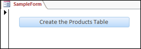 Create the Products Table in Access