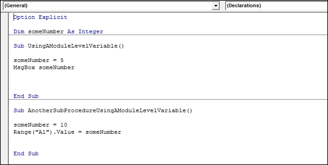 Declaring a Module level variable