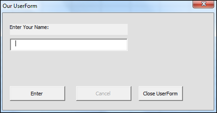 Using the Initialize Event in VBA