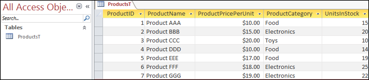 Access Source Table