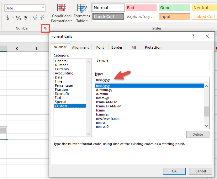 vba number format date