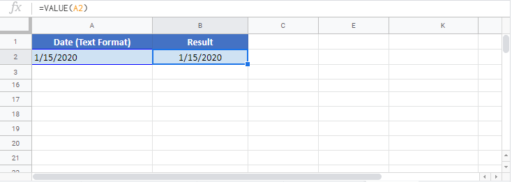 DATEVALUE Google Sheet