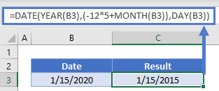 Subtract Years with DATE