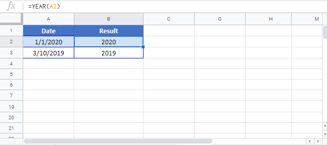 YEAR Google Sheet