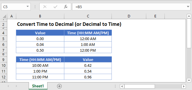 Convert Time to Decimal Main