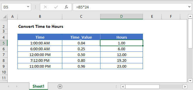 Convert Time to Hours Main