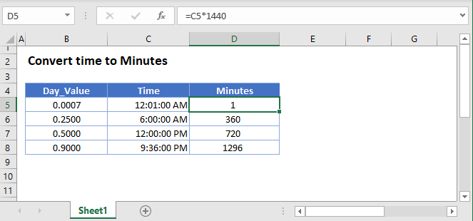 Convert time Minutes Main