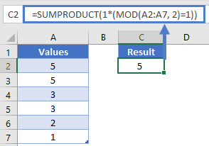 Count odd cells