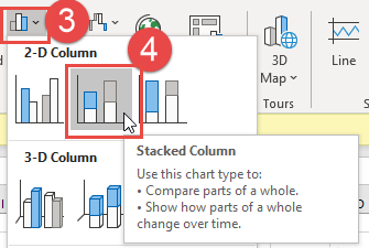 Stacked Column Chart Steps