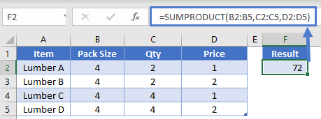 SumProduct Three Columns