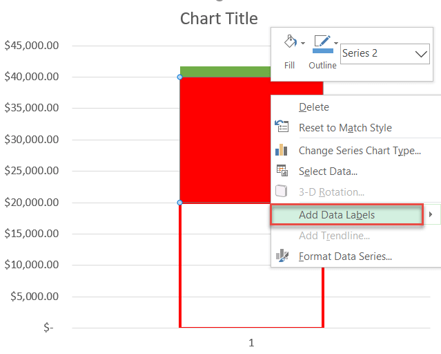 Adding data labels to an Excel chart