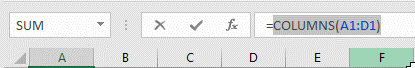 columns function excel 1