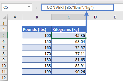 convert lbs to kg