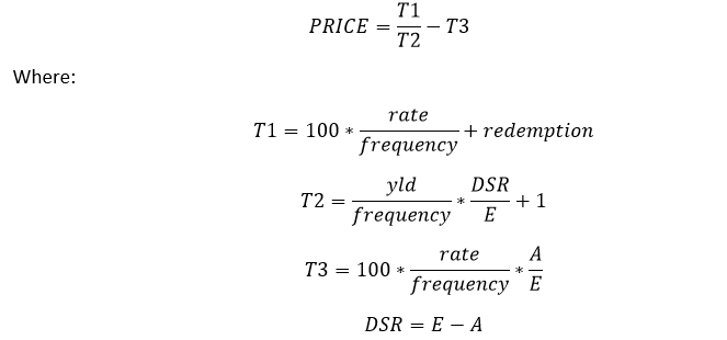 PrIce Formula when N=1