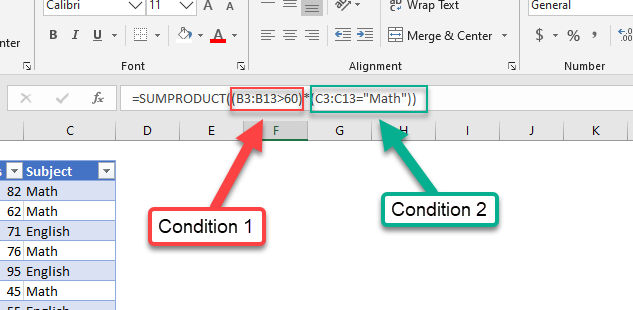 sumproduct multiple criteria