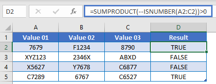 ISNumber Sumproduct