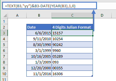 Convert Date to 4 digits Julian Format