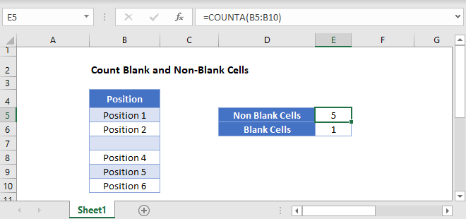 count blank non blank cells main Function