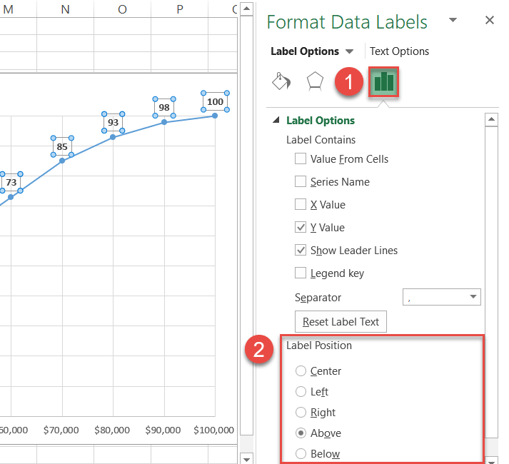 Reposition the data labels