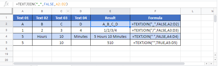 Textjoin G Function