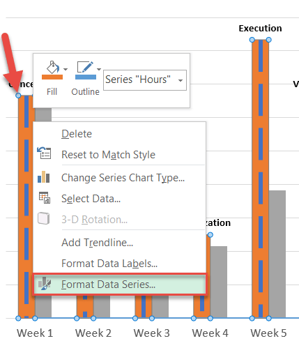 Open the Format Data Series task pane